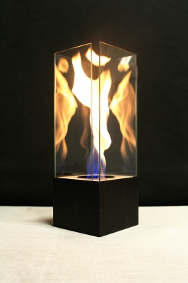 Fire in glass swirl vortex effect portable burn indoors